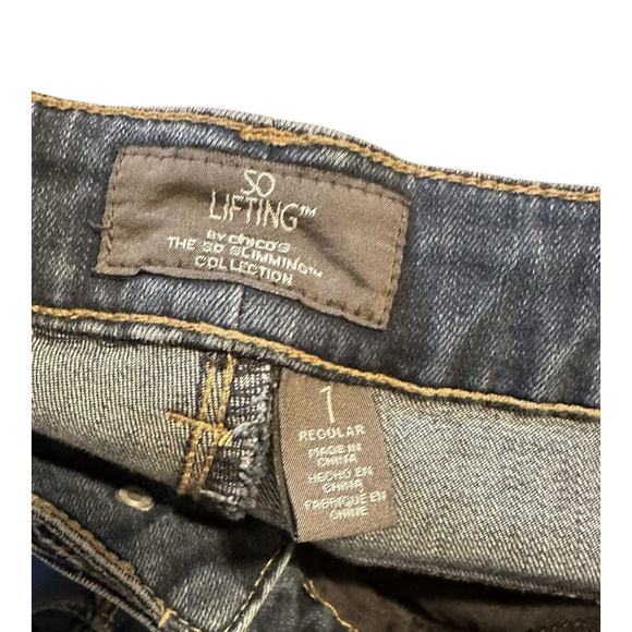 Chicos So Lifting Straight Denim Jeans Womens 8 (Chicos Size 1) Blue Mid-Rise - Picture 9 of 16